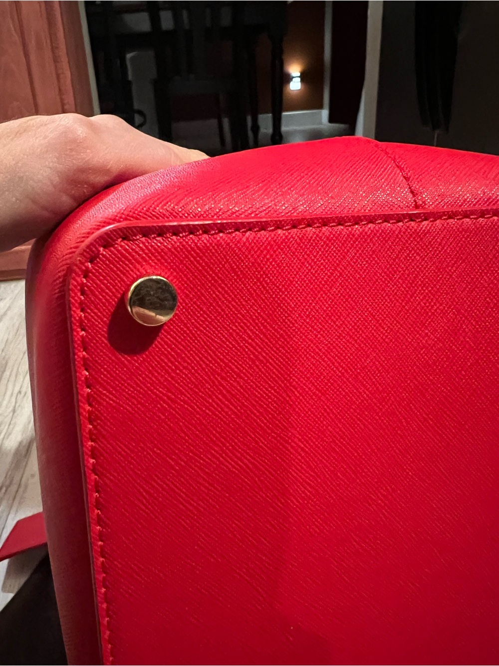 kate spade Carrigan Cherry Red Scallop-Edge Tote - Lily Ave - Picture 7 of 8